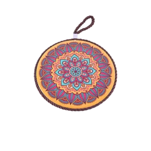 Circular 16cm Mandala Patterned Orange Porcelain Trivet