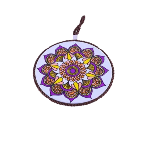 Circular 16cm Mandala Patterned Purple Porcelain Trivet