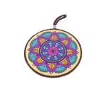 Circular 16cm Mandala Patterned Yellow Porcelain Trivet