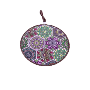 Circular 18cm Hexagon Patterned Porcelain Trivet