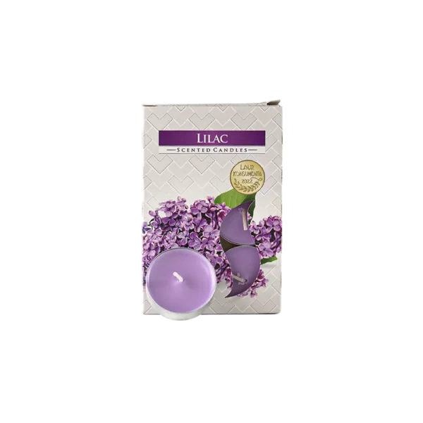 Lilac 6pcs Round Scented Candles