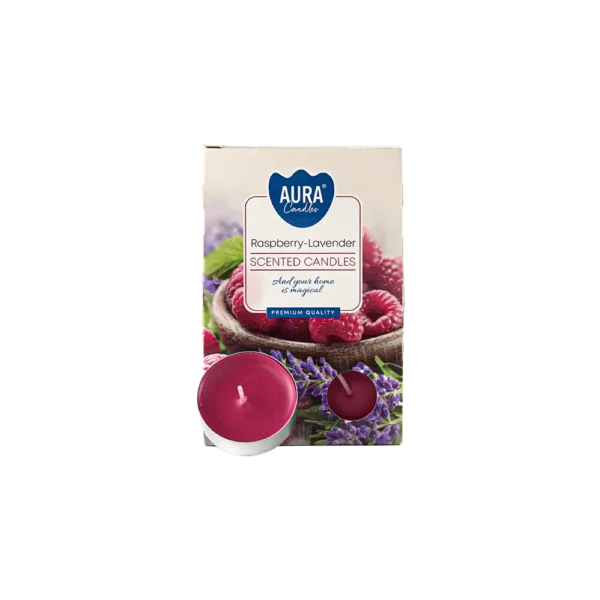 Raspberry Lavender 6pcs Round Scented Candles