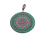 Round 16cm Mandala Patterned Aqua Porcelain Trivet