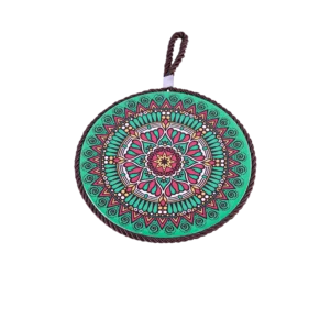 Round 16cm Mandala Patterned Aqua Porcelain Trivet