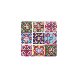 Sequared 10cm Colorful 4pcs Porcelain Trivet