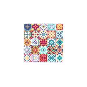 Sequared 10cm Moroccan Style Patterned 4pcs Porcelain Trivet