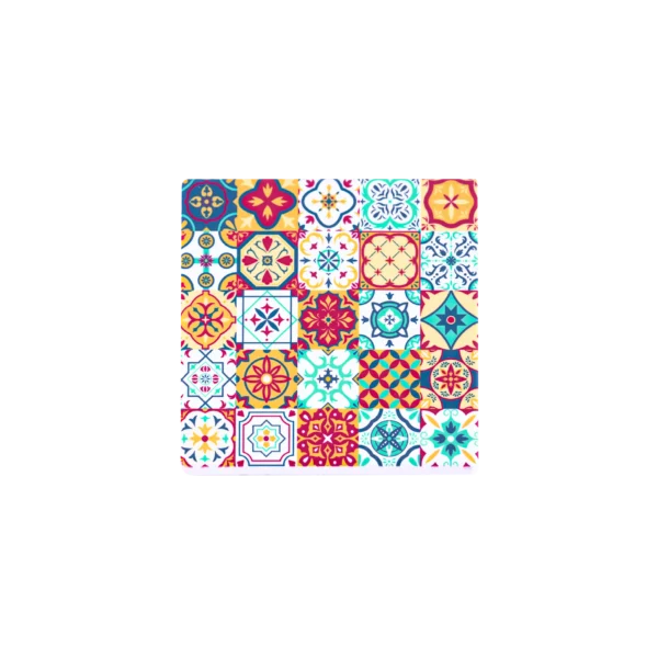 Sequared 10cm Moroccan Style Patterned 4pcs Porcelain Trivet