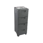 3m Plast 4 Drawer Rattan Grey Beta Organizer
