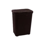 3m Plast Rattan Style Dark Brown Laundry Basket With Lid