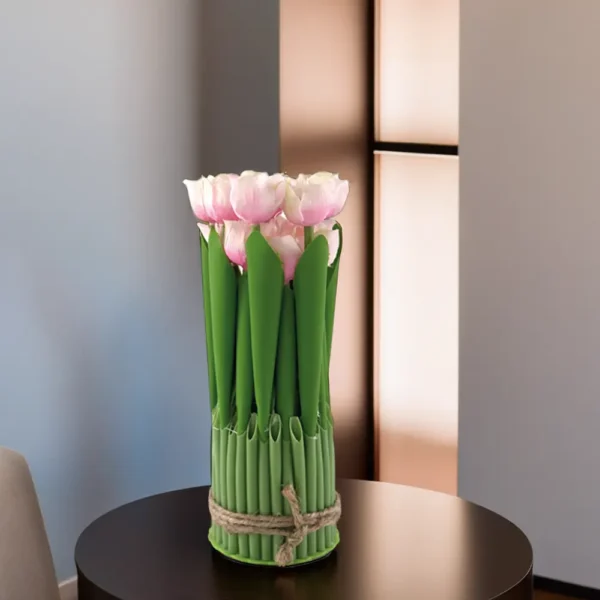 Artificial Tulip 20cm Pink Bouquet Flowers1