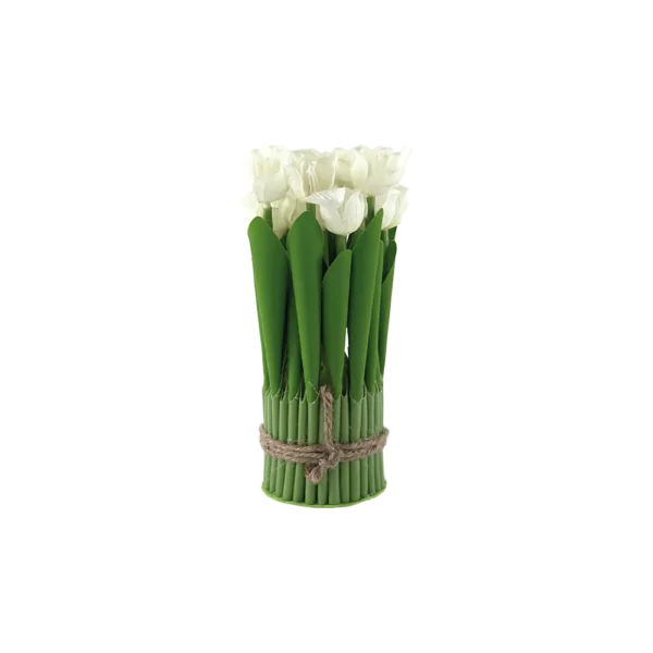 Artificial Tulip 20cm White Bouquet Flowers