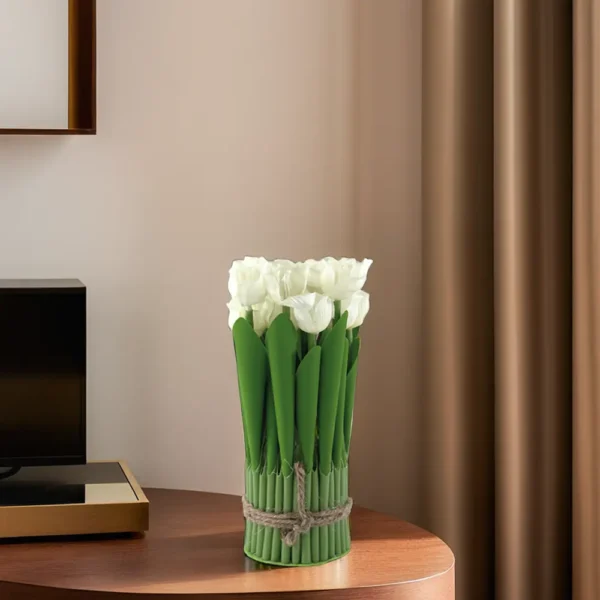 Artificial Tulip 20cm White Bouquet Flowers1