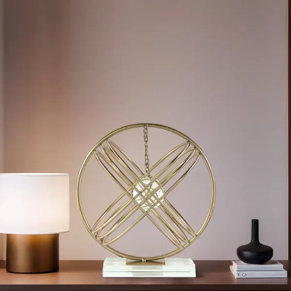 Circular Gold Frame With Crystal Sphere1