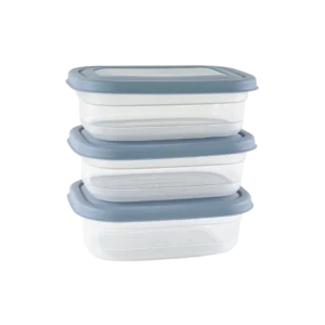 Freshlife 3pcs Blue 0.3l Shallow Rectangular Storage Box Set