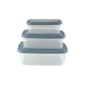 Freshlife 3pcs Blue Shallow Rectangular Storage Box Set