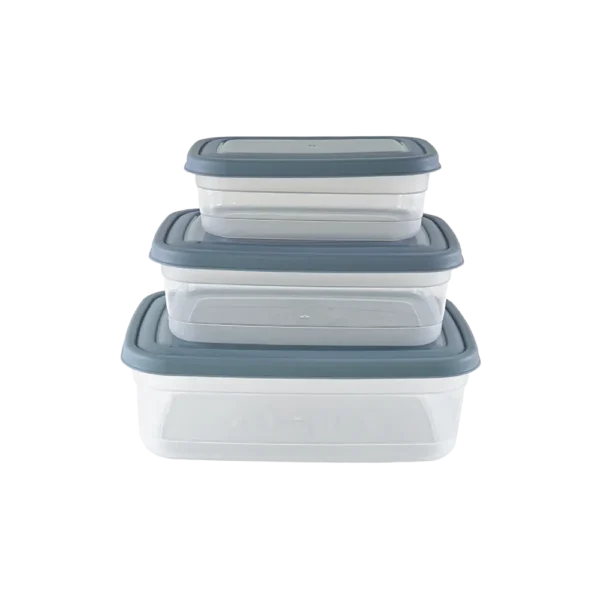 Freshlife 3pcs Blue Shallow Rectangular Storage Box Set