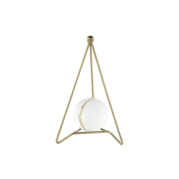 Geometric Gold Frame With Crystal Sphere