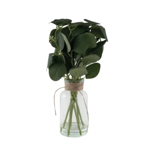 Green 36cm Plant With Glass Vase