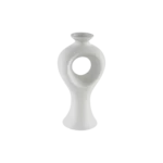 Gypsum 20cm Ring Design White Vase