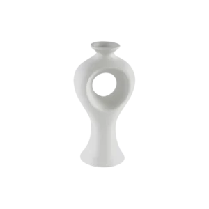 Gypsum 20cm Ring Design White Vase