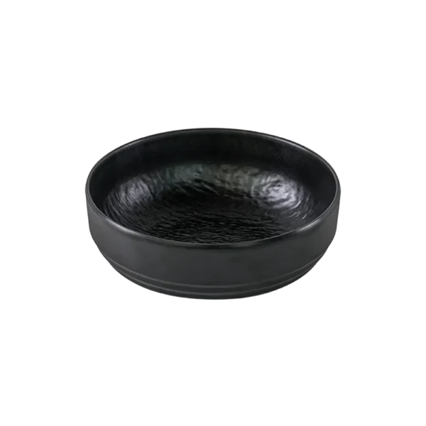 Melamine 19cm Black Deep Round Plate2