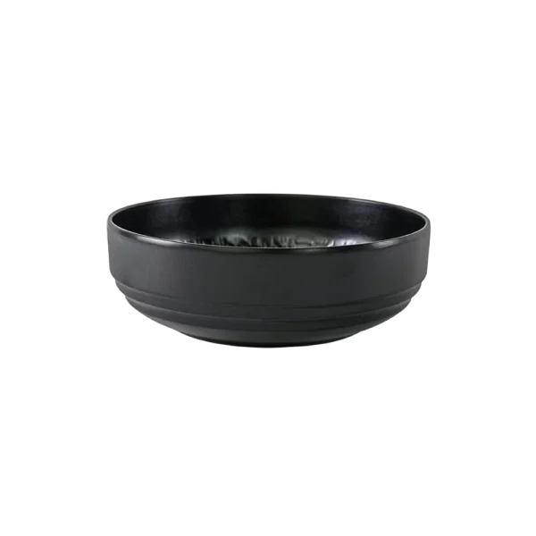 Melamine 20.95cm Black Deep Round Plate