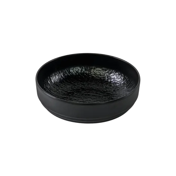 Melamine 20.95cm Black Deep Round Plate2