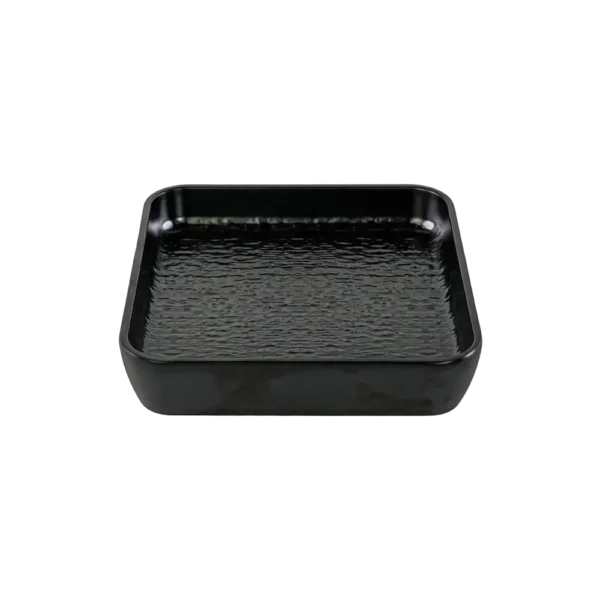 Melamine 20.95cm Black Deep Squared Plate