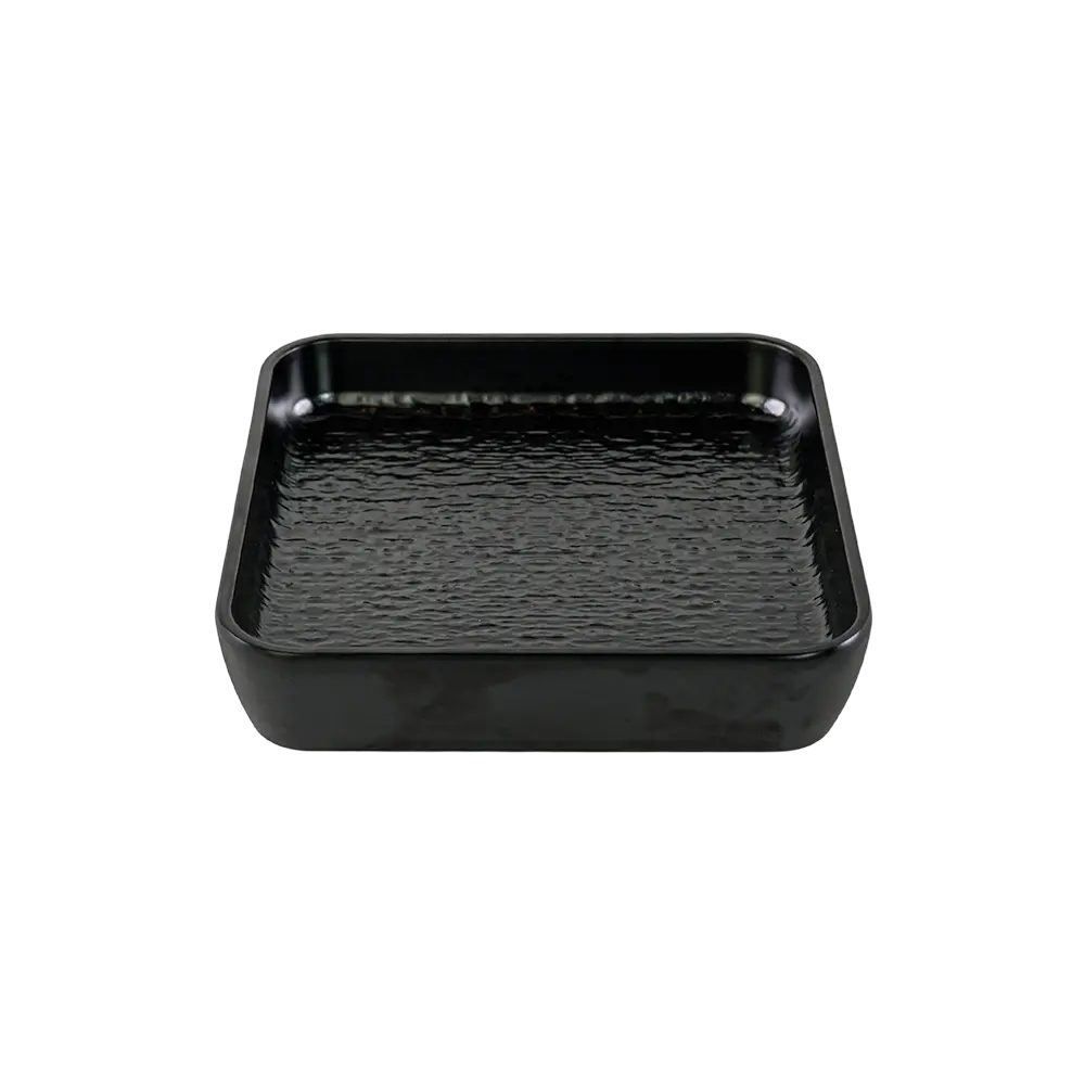 Melamine 20.95cm Black Deep Squared Plate