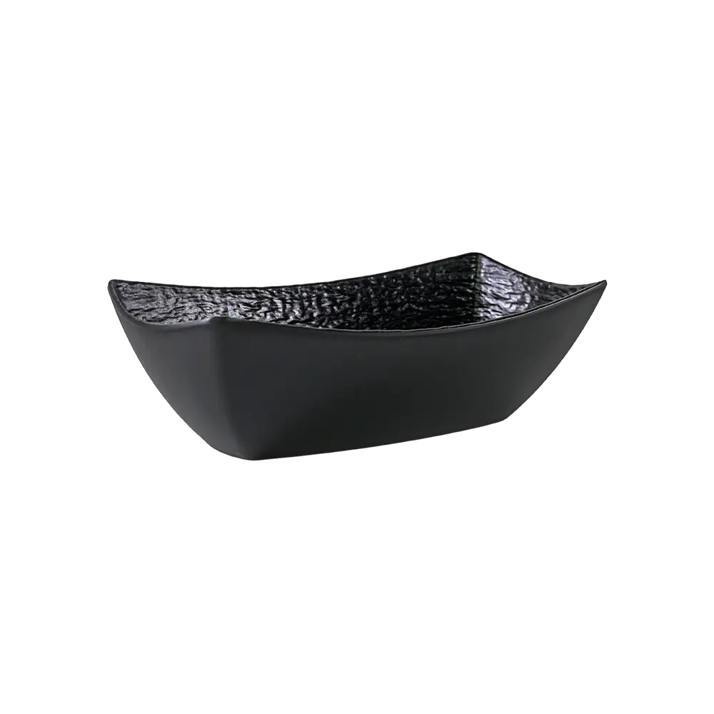 Melamine 22.85cm Black Rectangular Serving Bowl