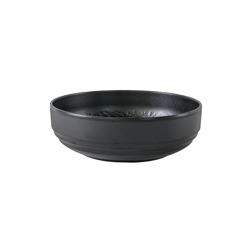 Melamine 22.86cm Black Deep Round Plate