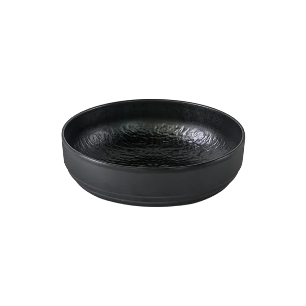 Melamine 22.86cm Black Deep Round Plate2