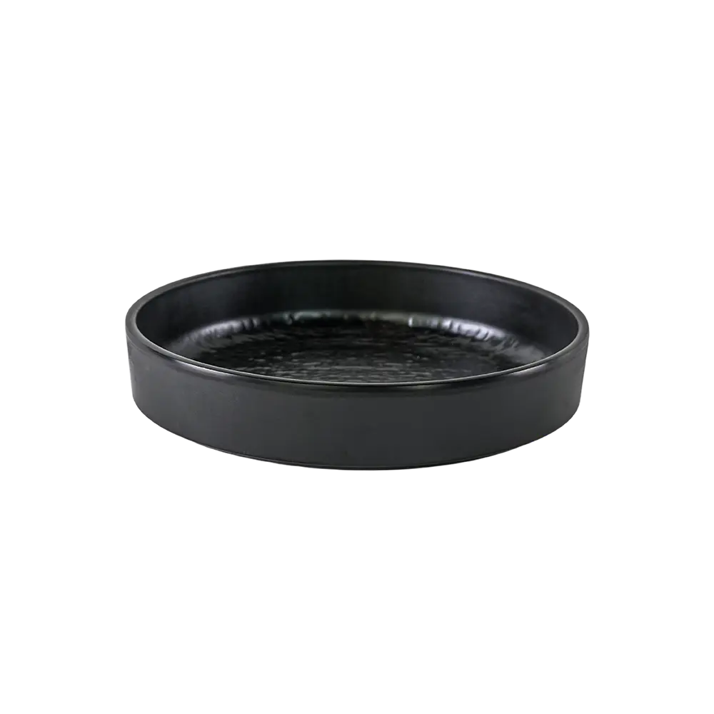 Melamine 22.8cm Black Deep Round Plate