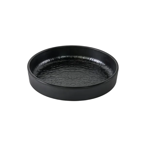 Melamine 22.8cm Black Deep Round Plate2