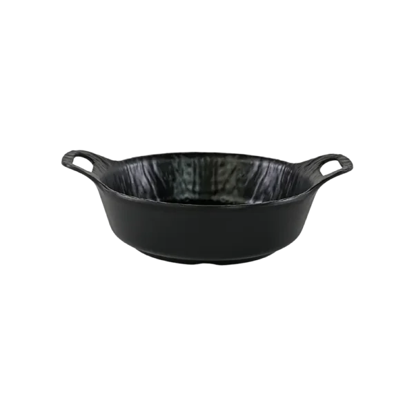 Melamine 25.4cm Black Salad Bowl With Handles