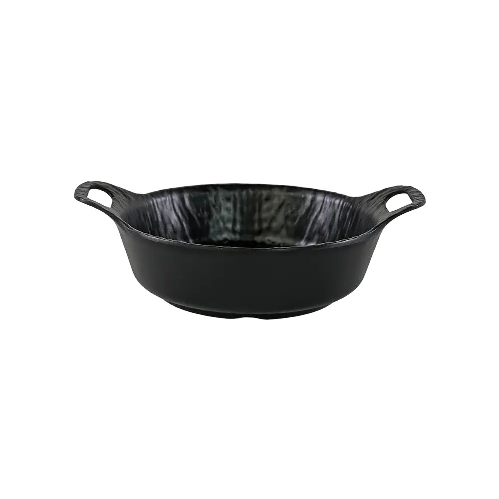 Melamine 25.4cm Black Salad Bowl With Handles