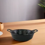 Melamine 25.4cm Black Salad Bowl With Handles1