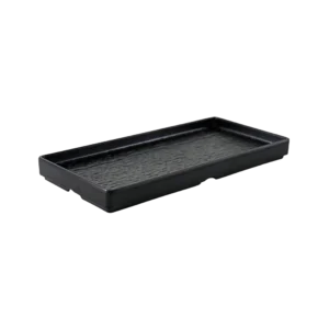 Melamine 27.95cm Black Deep Rectangular Serving Plate