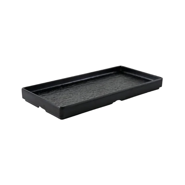 Melamine 27.95cm Black Deep Rectangular Serving Plate