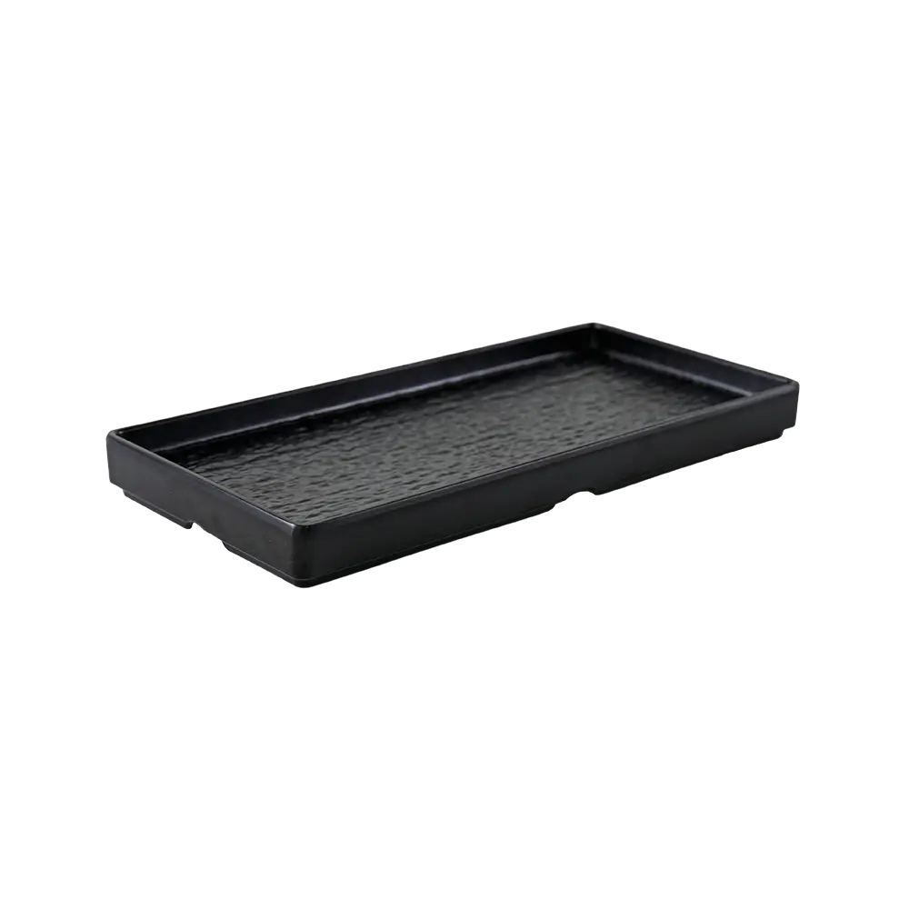 Melamine 27.95cm Black Deep Rectangular Serving Plate