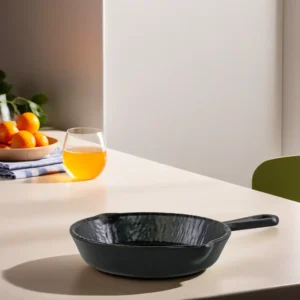 Melamine 27.95cm Black Deep Serving Plate With Handle1