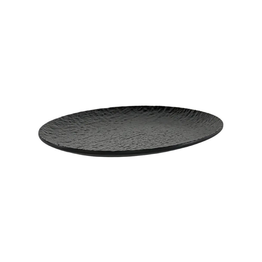 Melamine 28.7cm Black Oval Plate