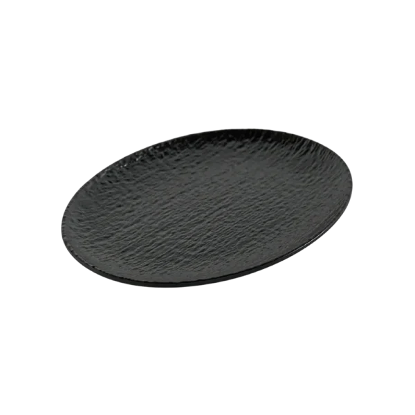 Melamine 28.7cm Black Oval Plate2