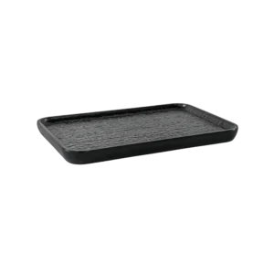 Melamine 29.2cm Black Rectangular Serving Plate