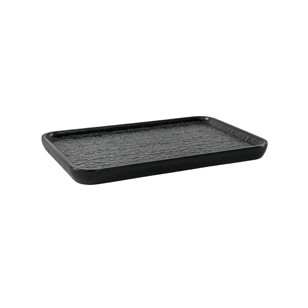 Melamine 29.2cm Black Rectangular Serving Plate