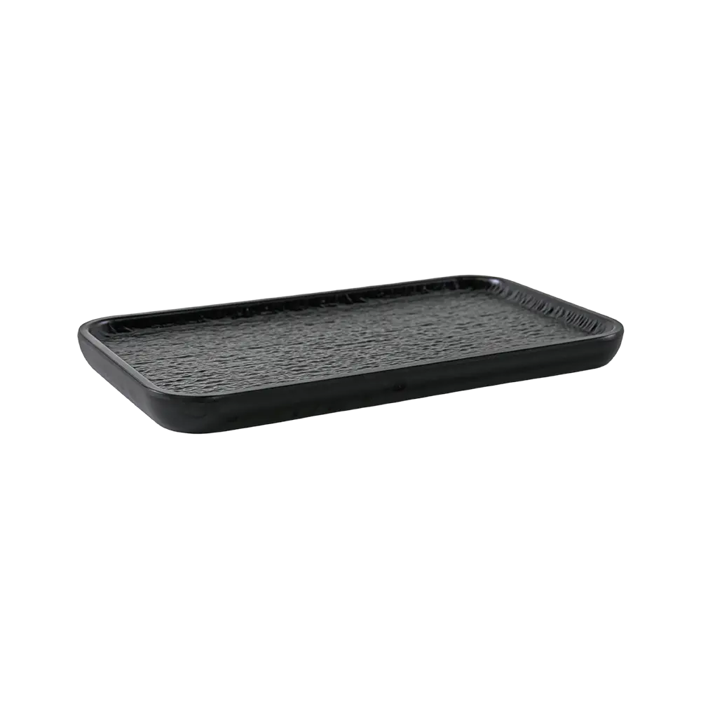 Melamine 30.5cm Black Rectangular Serving Plate