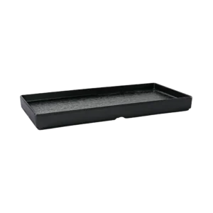 Melamine 38cm Black Deep Rectangular Serving Plate