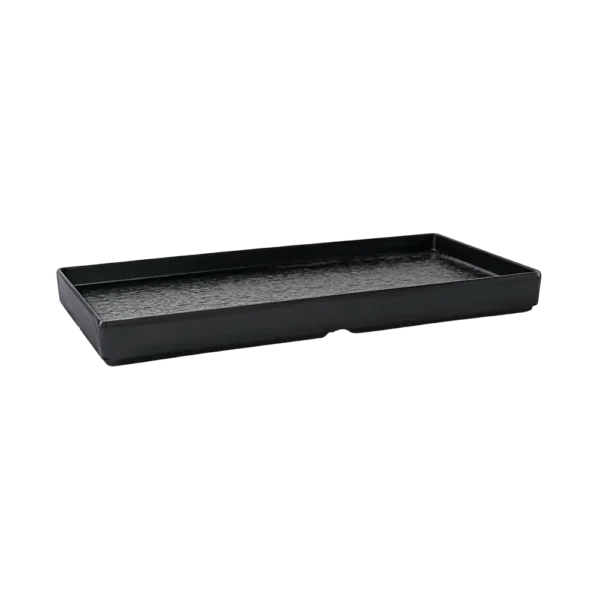 Melamine 38cm Black Deep Rectangular Serving Plate