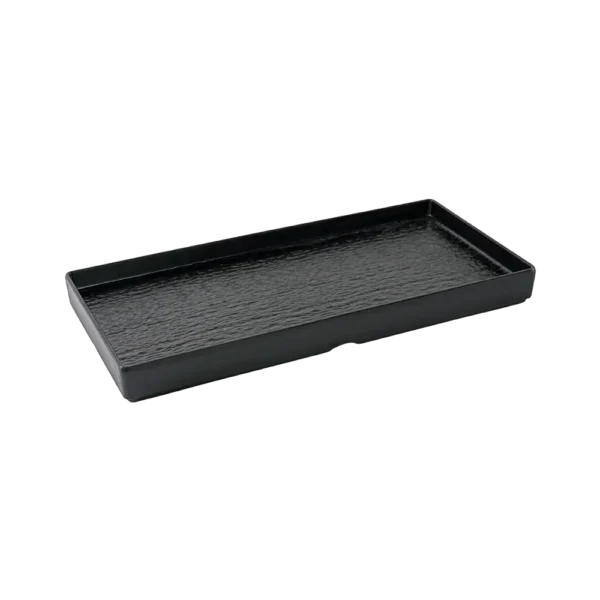 Melamine 38cm Black Deep Rectangular Serving Plate2