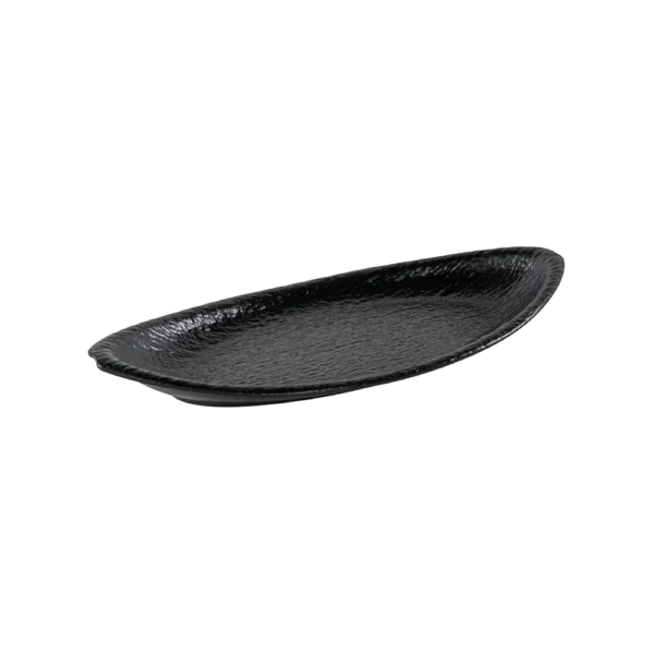 Melamine 45.7cm Black Oval Plate2